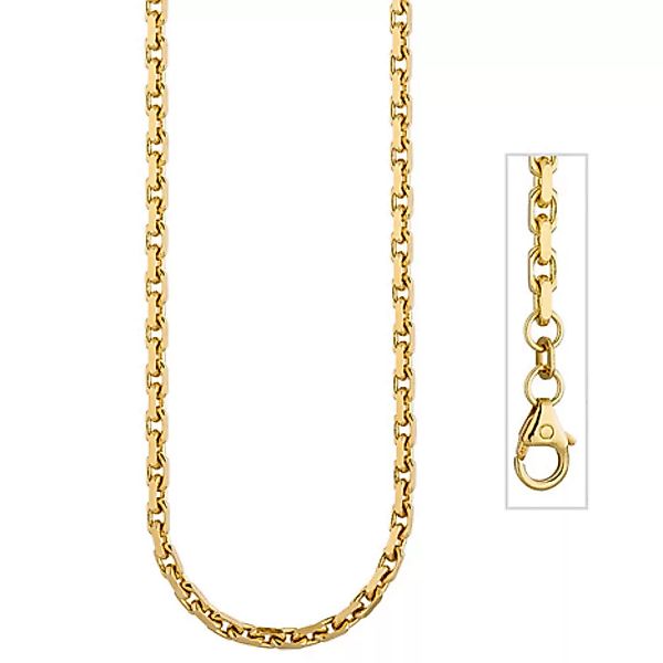 SIGO Ankerkette 585 Gelbgold diamantiert 3 mm 50 cm Gold Kette Halskette Go günstig online kaufen