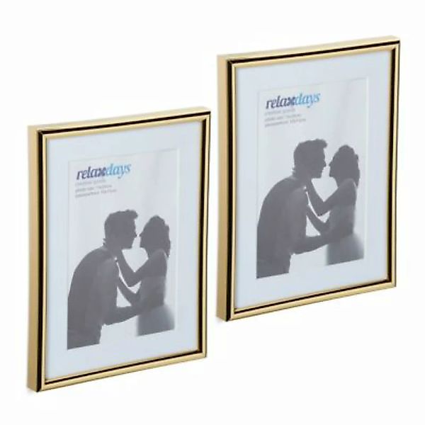 relaxdays Bilderrahmen 2er Set 15 x 20 cm gold günstig online kaufen