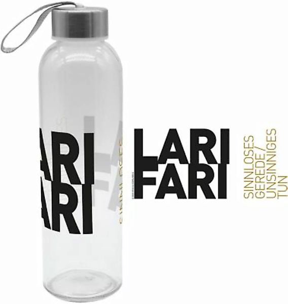 Infinite "Glas Trinkflasche ""Larifari"", 500ml" schwarz/weiß günstig online kaufen
