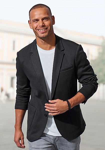 John Devin Sakko "aus elastischer Pikee-Qualität" lässiges Stretchsakko mit günstig online kaufen