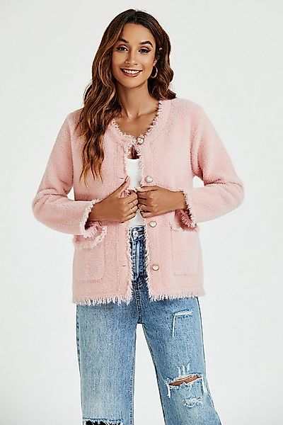 FS Collection Bouclèjacke Damen Bouclé-Jacke aus Baumwollmischung mit ausge günstig online kaufen