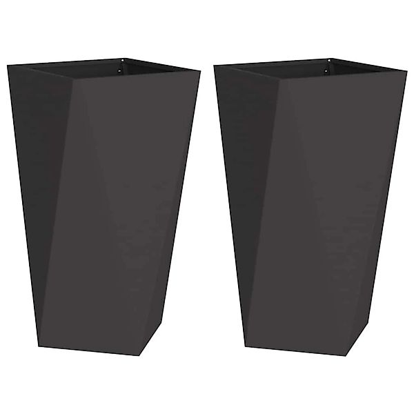 vidaXL Pflanzkübel 2 Stk Schwarz 40 x 40 x 75 cm Stahl 883781 günstig online kaufen