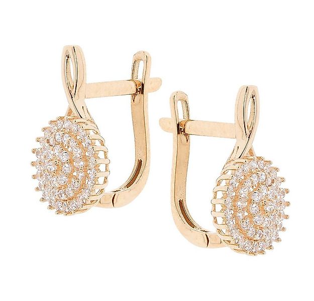 Golders Paar Ohrhänger Ohrringe aus 585 Rotgold mit Zirkonia (Set, 2-tlg), günstig online kaufen