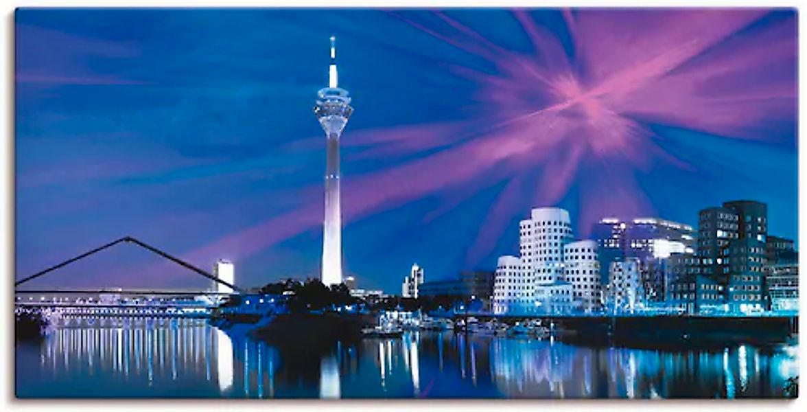 Artland Leinwandbild »Düsseldorf Skyline Abstrakte Collage« Deutschland 1 S günstig online kaufen