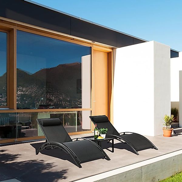 TLGREEN Gartenliege 2er Aluminium Sonnenlieg mit günstig online kaufen
