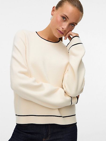 Vero Moda Strickpullover VMGOLD LS O-NECK DOUBLE CONTRAST PULL günstig online kaufen