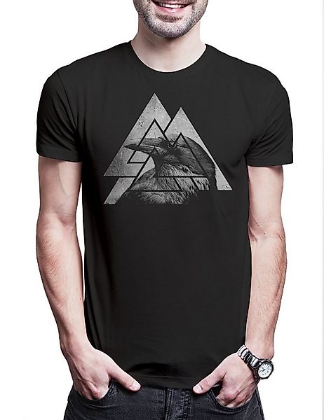 Urban Backwoods Print-Shirt Walknut Raven Herren T-Shirt Black Wikinger Vki günstig online kaufen