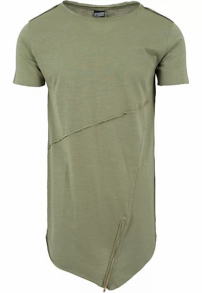 URBAN CLASSICS T-Shirt "Urban Classics Herren Long Open Edge Front Zip Tee" günstig online kaufen