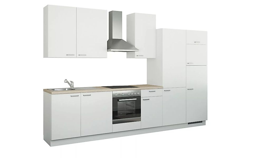 Küchenzeile mit Elektrogeräten - weiß - 340 cm - Küchen > Küchenblöcke mit günstig online kaufen