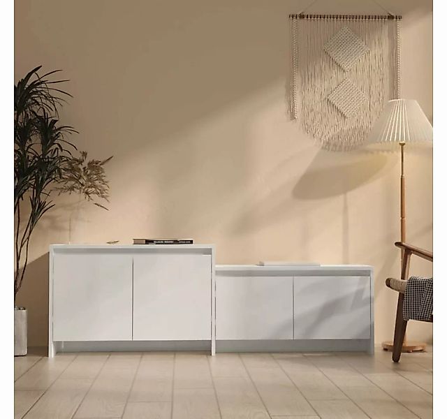 furnicato TV-Schrank Hochglanz-Weiß 146,5x35x50 cm Holzwerkstoff günstig online kaufen