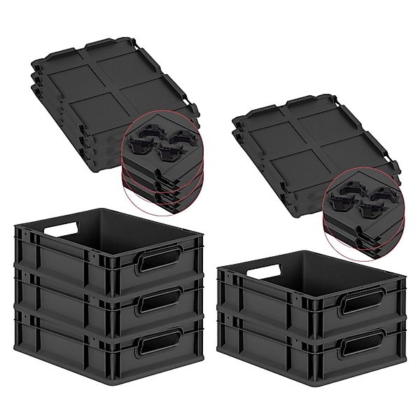 PROREGAL SuperSparSet 5x Eurobox Nextgen Grip Mit Scharnierdeckel Und Schwa günstig online kaufen