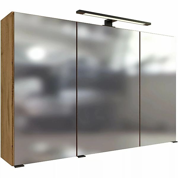 Held Möbel 3D-Spiegelschrank Florenz 100 cm Wotaneiche günstig online kaufen