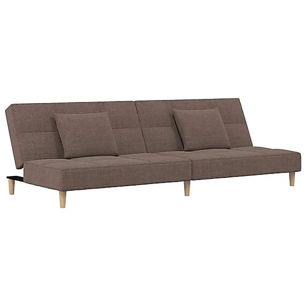 vidaXL Schlafsofa 2-Sitzer mit 2 Kissen Taupe Stoff 375798 günstig online kaufen