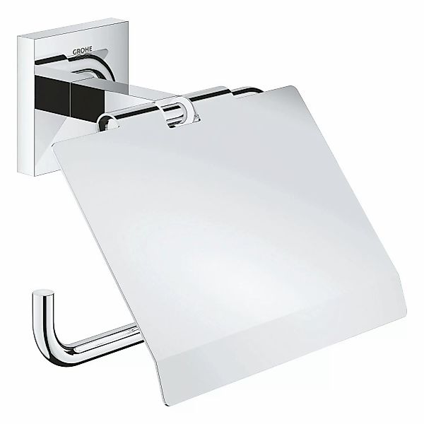 Grohe QuickFix WC-Papierhalter Start Cube Chrom mit Deckel günstig online kaufen