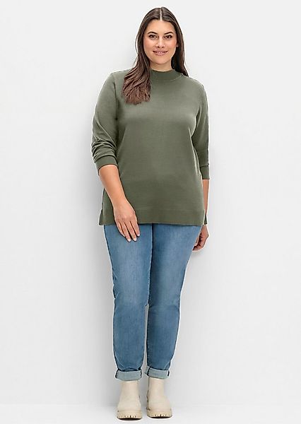 Sheego Strickpullover Feinstrickpullover . mit geripptem Stehkragen und Sei günstig online kaufen