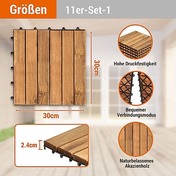 Clanmacy Holzfliesen 11-110 Stück erhältlich Terrassenfliesen, günstig online kaufen