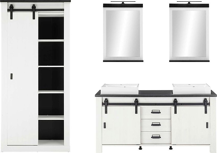 Home affaire Badmöbel-Set "SHERWOOD, Bad im modernen Design, 4-teiliges Bad günstig online kaufen