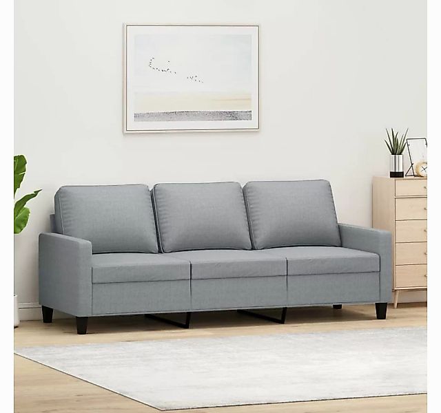 vidaXL Sofa 3-Sitzer-Sofa Hellgrau 180 cm Stoff günstig online kaufen