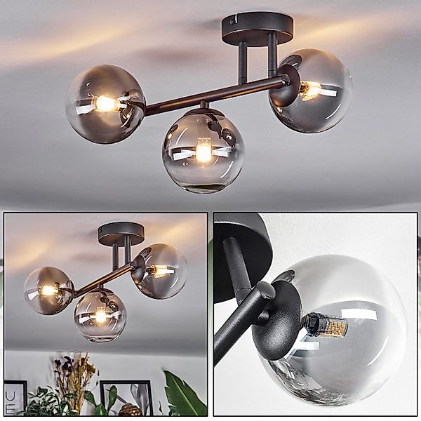 hofstein Deckenleuchte 3-flammige Deckenlampe aus Metall/Glas günstig online kaufen