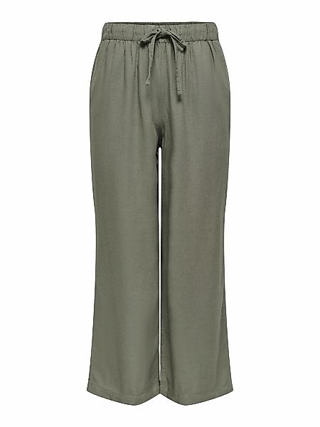 ONLY Culotte "ONLGOA MW LIN BL PULL-UP CULOTTE CC PNT" mit Leinen günstig online kaufen