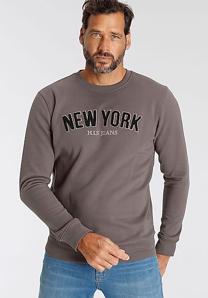 H.I.S Sweater, Langarm, lockere Passform, bestickte Optik, Rundhalsausschni günstig online kaufen