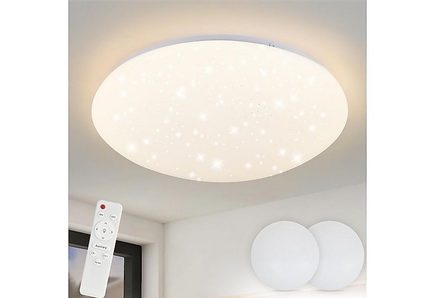 Nettlife LED Deckenleuchte Sternenhimmel Dimmbar mit Fernbedienung 28CM 37W günstig online kaufen