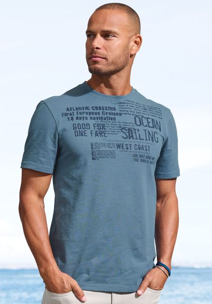 John Devin T-Shirt "mit Print" Regular-Fit, aus Slub-Qualität, mit Print günstig online kaufen
