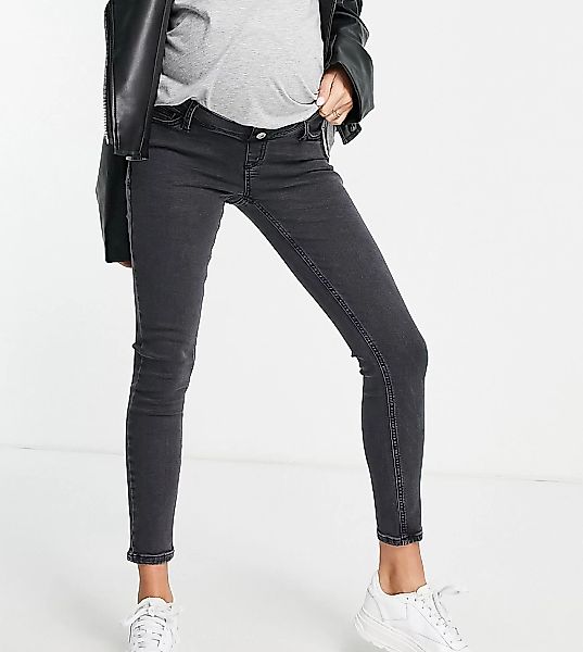 Topshop Maternity – Jamie – Jeans mit Überbauchbund in verwaschenem Schwarz günstig online kaufen