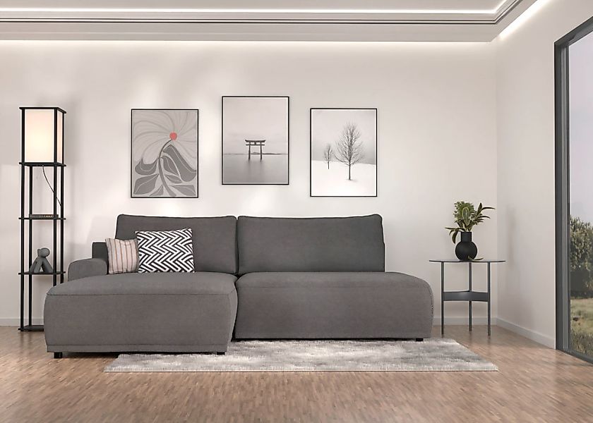 TRENDMANUFAKTUR Ecksofa "Fordon II, Schlafsofa mit Bettkasten, Couch in L-F günstig online kaufen