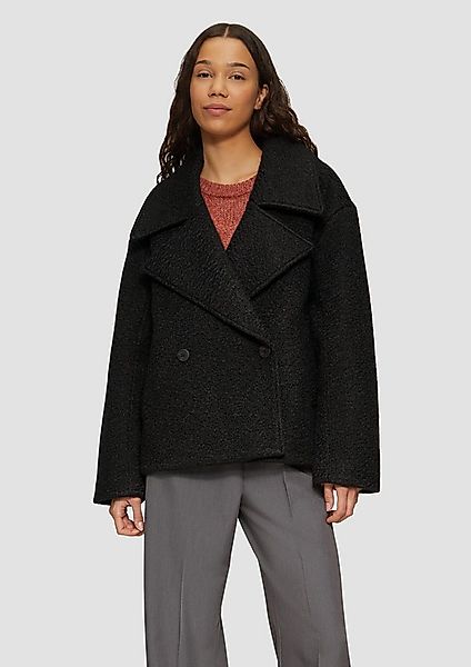 QS Funktionsjacke Outdoor-Jacke Oversized Cabanjacke aus Bouclé günstig online kaufen