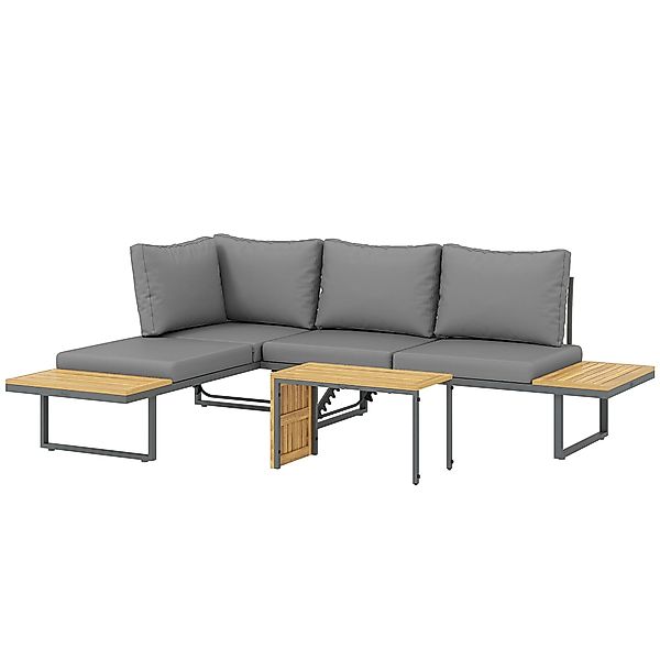 Outsunny Garten-Essgruppe mit Eckbank, verstellbar Rückenlehne, günstig online kaufen