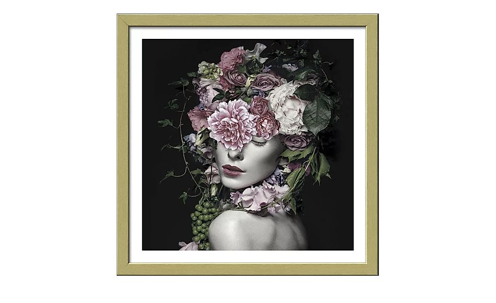 Gerahmtes Bild 33x33 cm  Flowerwoman - 33 cm - 33 cm - Sconto günstig online kaufen