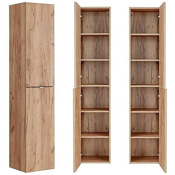 Lomadox Hochschrank TOSKANA-56 Badezimmer in Wotaneiche günstig online kaufen