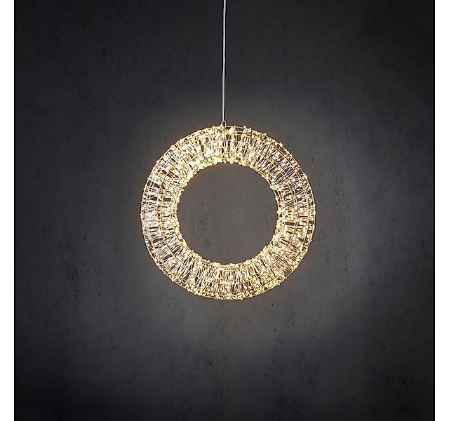 Luca Lighting Dekokranz LED Kranz Outdoor Metallgestell Metall silber günstig online kaufen