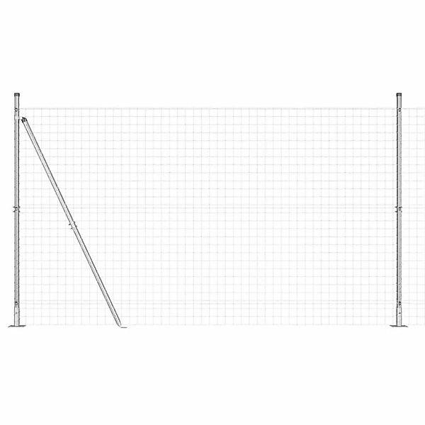 vidaXL Zaun mit Pfosten Silber 1,4 x 10 m Stahl 3350986 günstig online kaufen