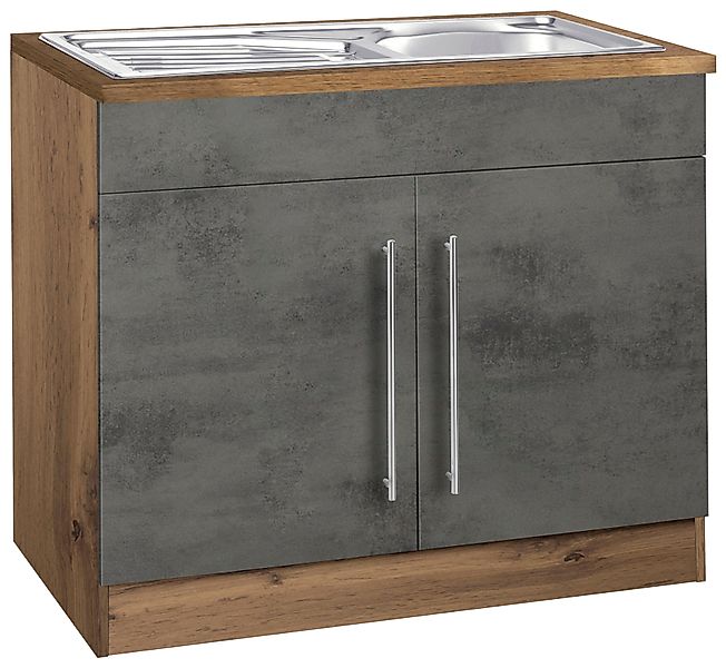 KOCHSTATION Spülenschrank "KS-Samos" 100 cm breit, inkl. Einbauspüle günstig online kaufen