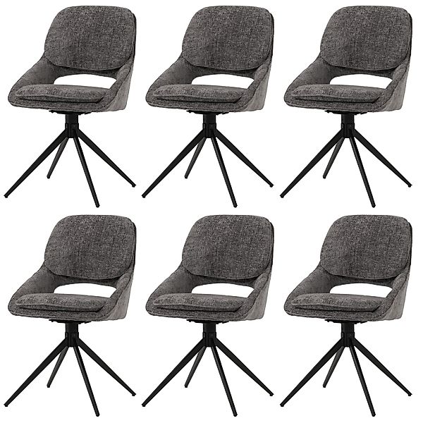 MCW Esszimmerstuhl N73 6er-Set Dunkelgrau günstig online kaufen