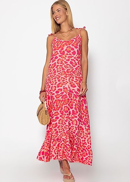 SASSYCLASSY Minikleid Musselin Maxikleid mit Leo-Print günstig online kaufen