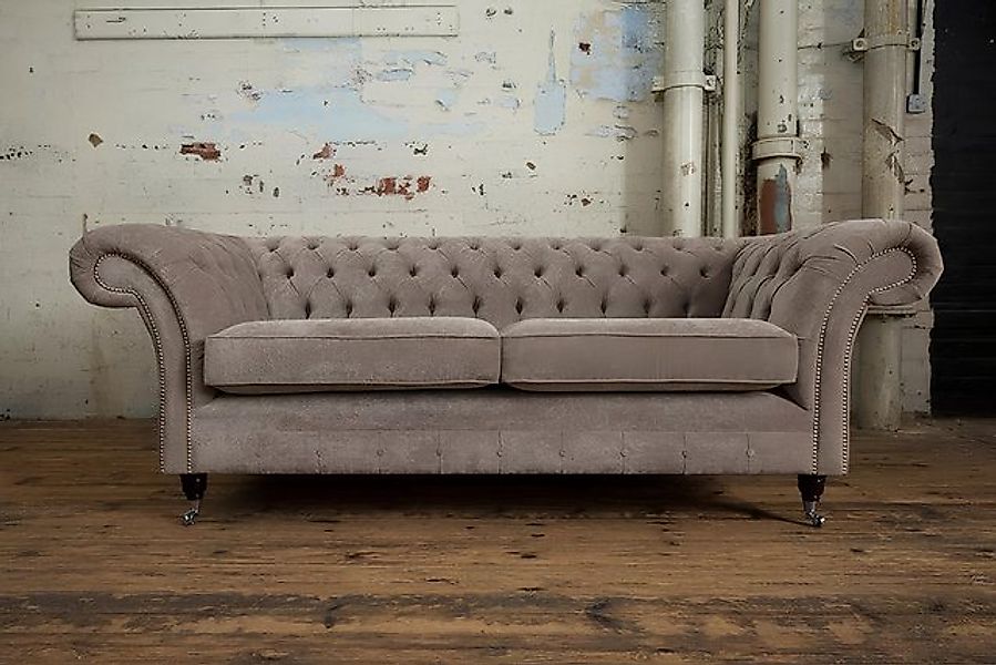 JVmoebel Sofa Sofa Luxus Textil Chesterfield Couch Sofas Polster 3 Sitzer G günstig online kaufen