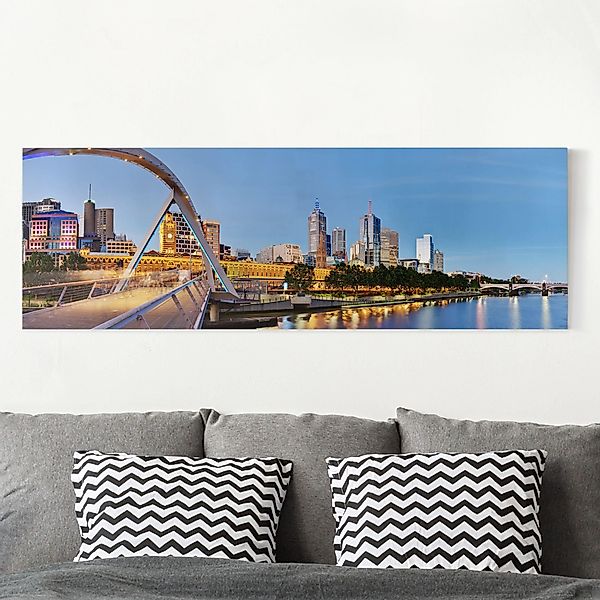 Leinwandbild - Panorama View Across The Yarra River günstig online kaufen