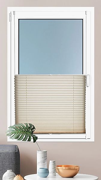 Kutti Plissee "Brisa" Lichtschutz ohne Bohren verspannt Klemmfix, Sichtschu günstig online kaufen