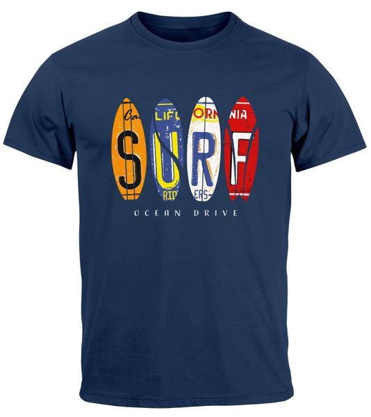 Neverless Print-Shirt Herren T-Shirt Print Surfboards günstig online kaufen