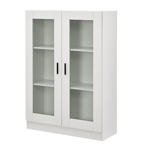 en.casa Vitrine »Sorø« Wohnzimmerschrank 80x31x115cm Weiß günstig online kaufen