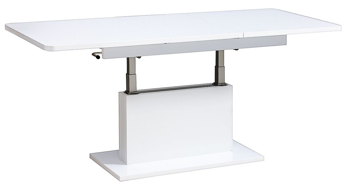 designimpex Couchtisch DC-1 Weiß Hochglanz stufenlos günstig online kaufen