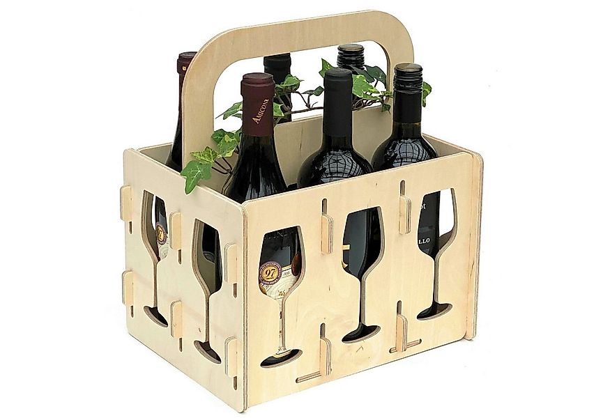 DanDiBo Weinflaschenhalter Weinträger Holz 6 Flaschen Flaschenträger 96142, günstig online kaufen