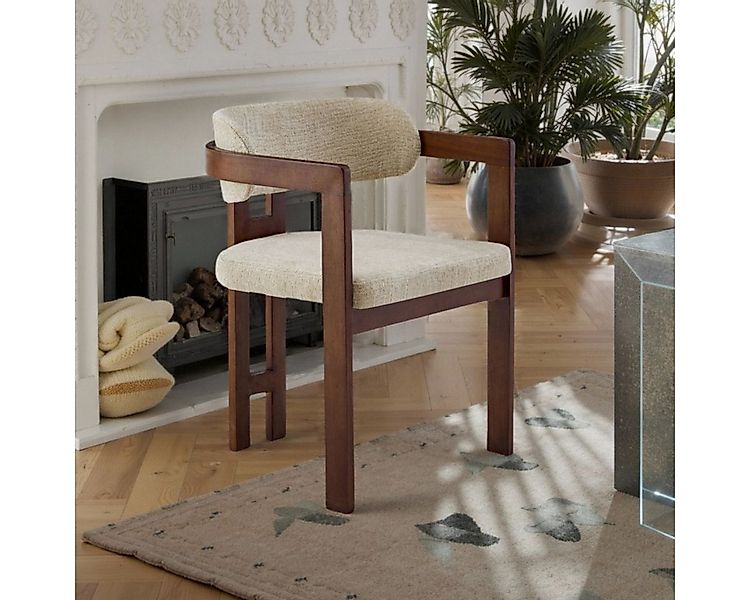 alesvelt Esszimmerstuhl Gepolsterte Esszimmerstuhl EVE mit Armlehne in Capp günstig online kaufen