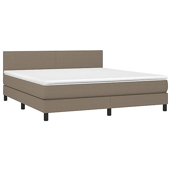vidaXL Boxspringbett mit Matratze & LED Taupe 180x200 cm Stoff 3133017 günstig online kaufen