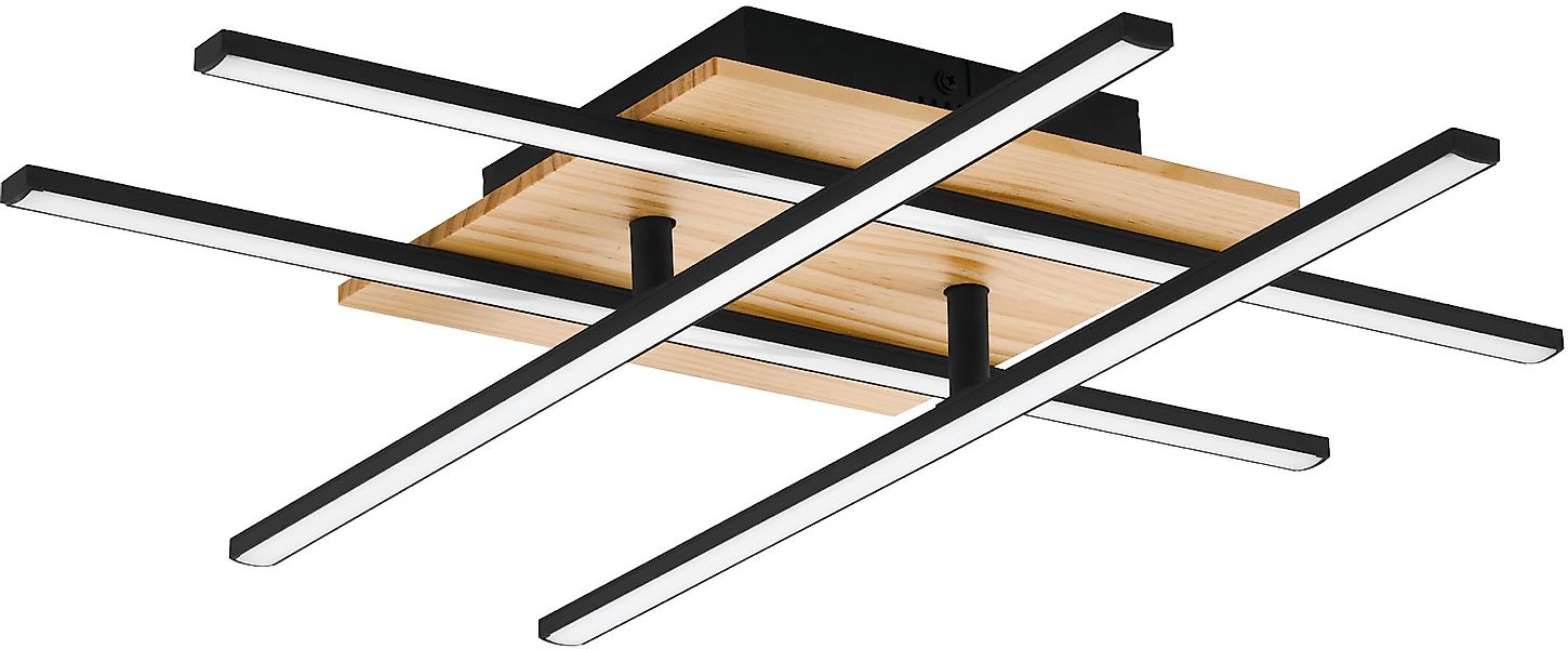 EGLO LED-Deckenleuchte »MARINELLO 1« in schwarz und braun aus Alu, Stahl, H günstig online kaufen