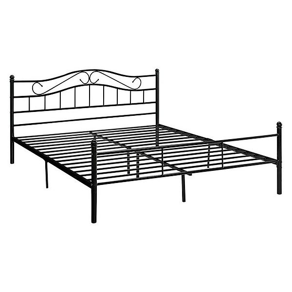 en.casa Metallbett, »Florenz« 140x200cm Schwarz + günstig online kaufen