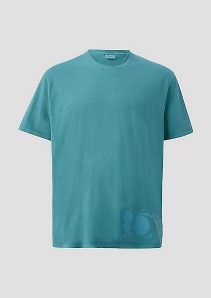 s.Oliver Kurzarmshirt T-Shirt mit Label-Print Garment Dye günstig online kaufen